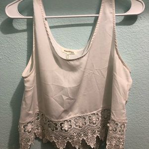 White floral crop top